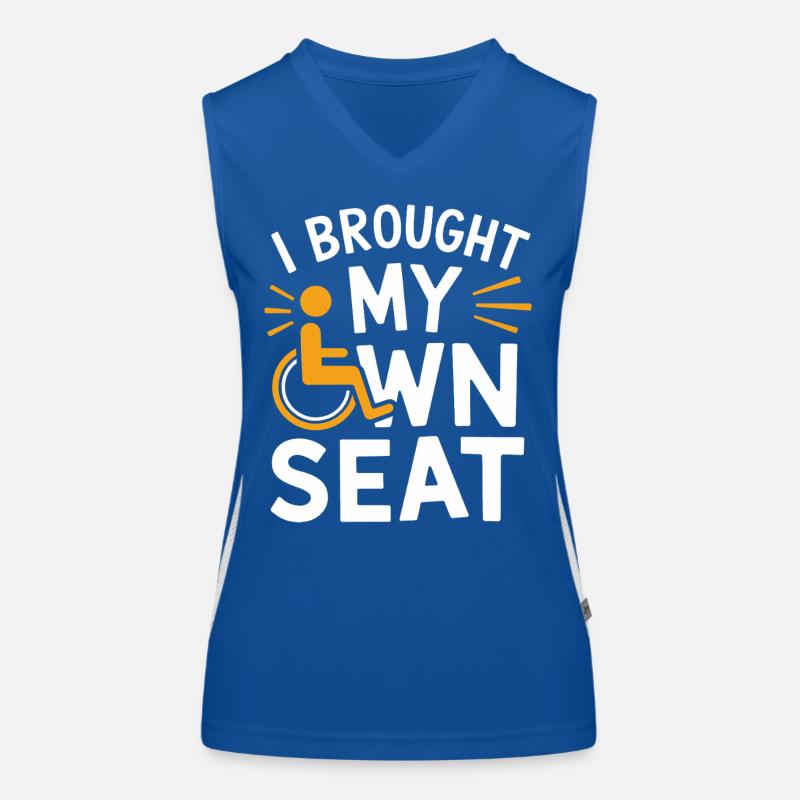 Rollstuhl Rollstuhlfahrer Behinderung Humor Funktionelles Kontrast-Tank Top für Frauen