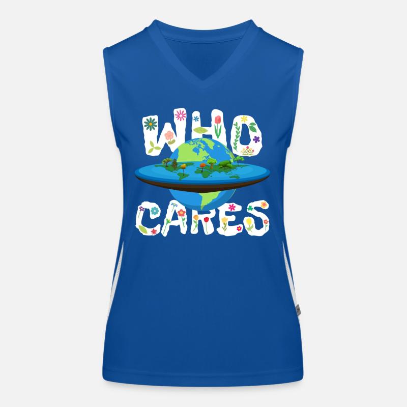 Planet Erde flach oder rund Funktionelles Kontrast-Tank Top für Frauen