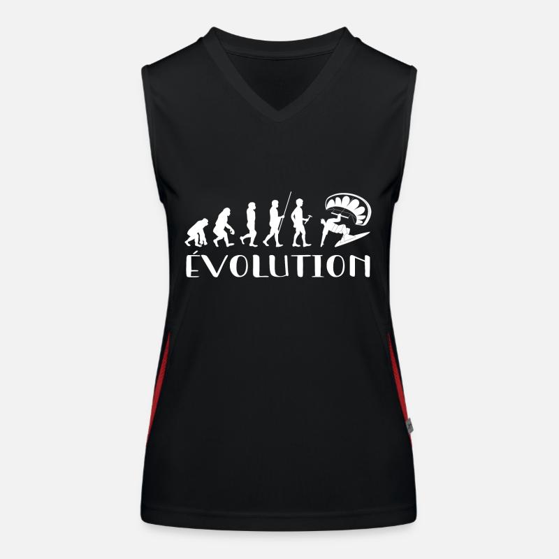 Évolution Du Singe Au surfeur Débardeur respirant contrasté Femme