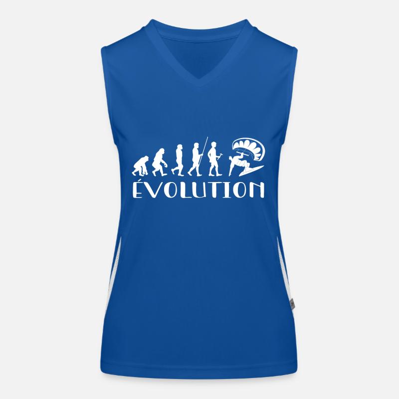 Evolution Vom Affen zum Surfer Funktionelles Kontrast-Tank Top für Frauen