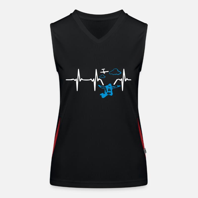 Heart Beat Skydive Funktionelles Kontrast-Tank Top für Frauen