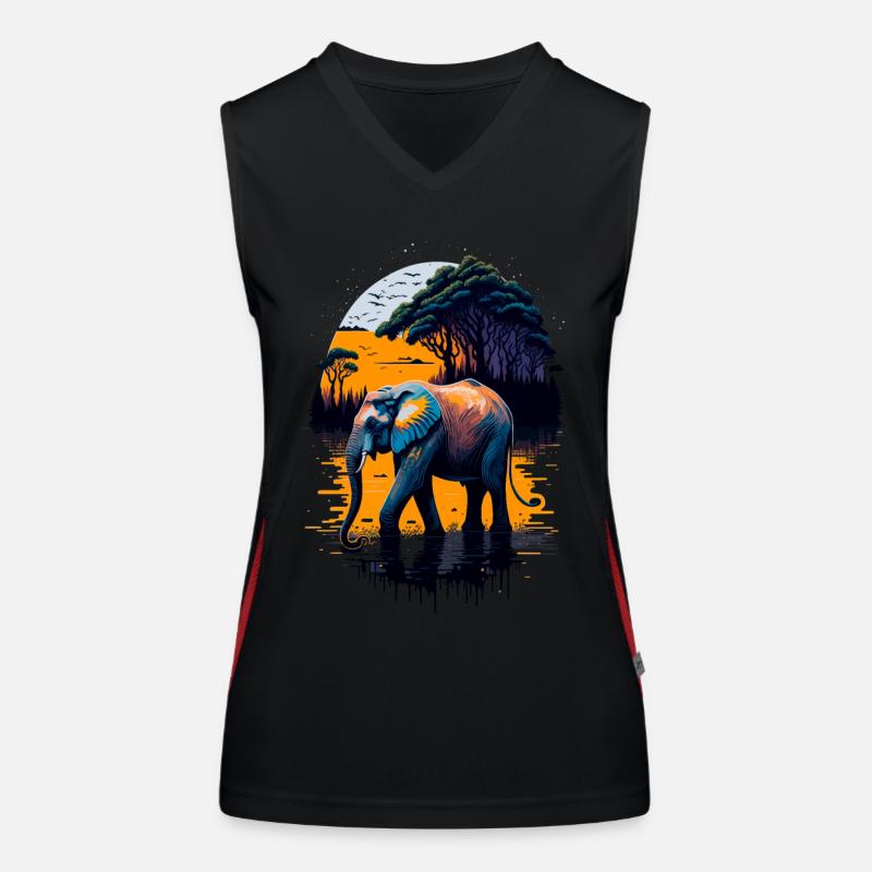 Elefant Funktionelles Kontrast-Tank Top für Frauen