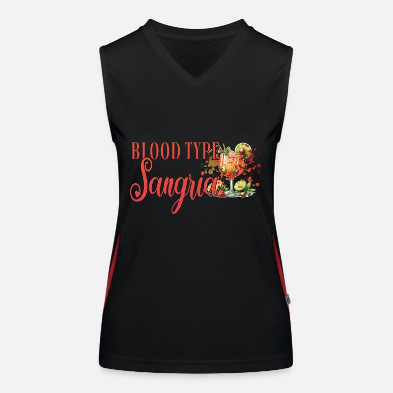 Cocktail Bartender Blood Type Sangria Women's Functional Contrast Tank Top