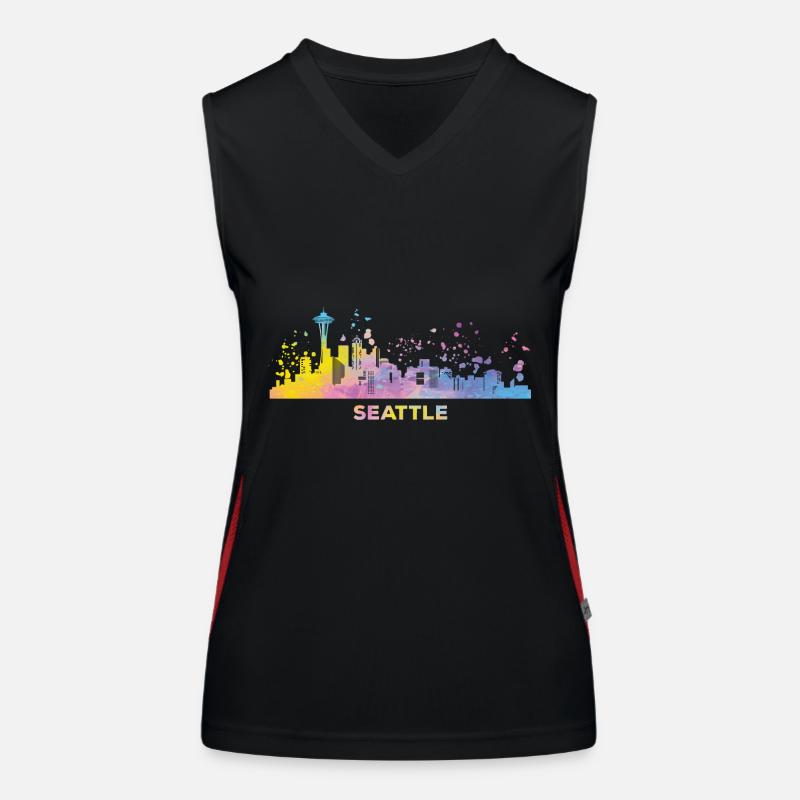 Seattleite Skyline Seattle Funktionelles Kontrast-Tank Top für Frauen