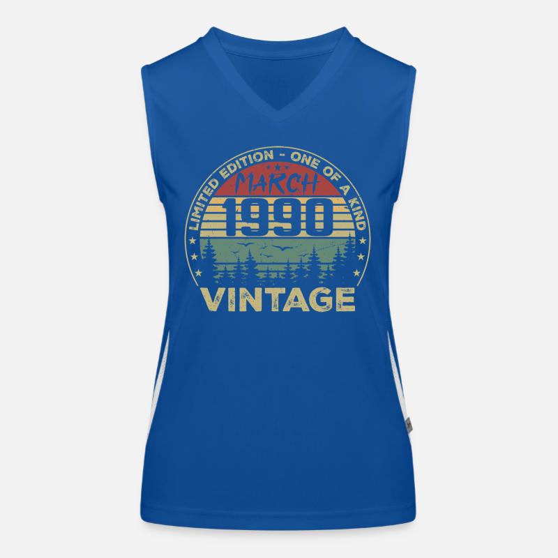 March 1990 - Best Birthday Gift March 1990 Women's Functional Contrast Tank Top