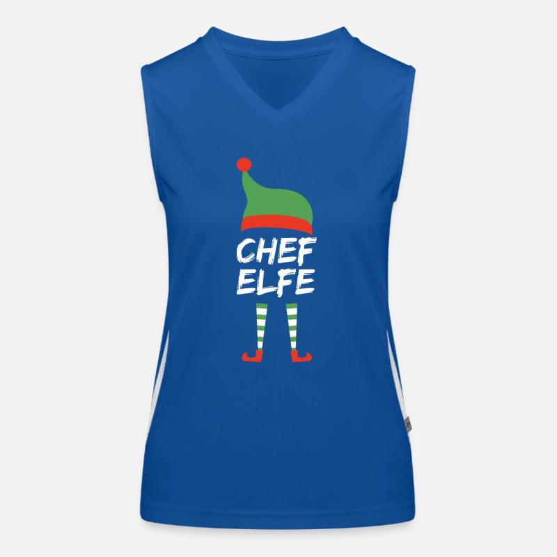 Chef Elfe Weihnachten Arbeit Beruf Geschenk Funktionelles Kontrast-Tank Top für Frauen