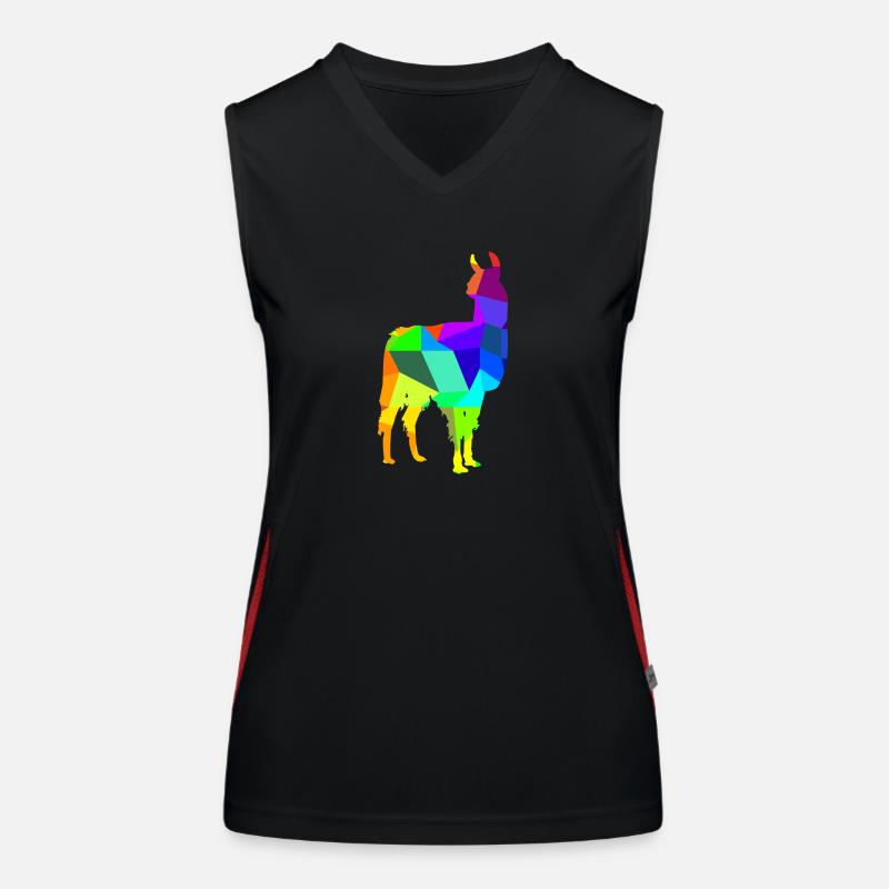 Alpaca Rainbow Animals Polygon Women's Functional Contrast Tank Top