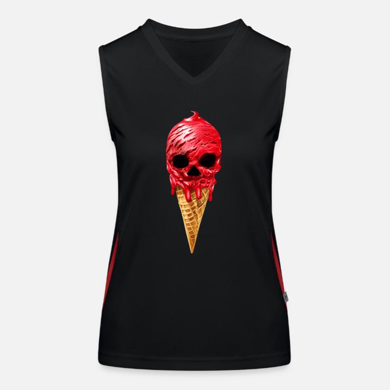 Skull Skull Dessert Eiswaffel Funktionelles Kontrast-Tank Top für Frauen