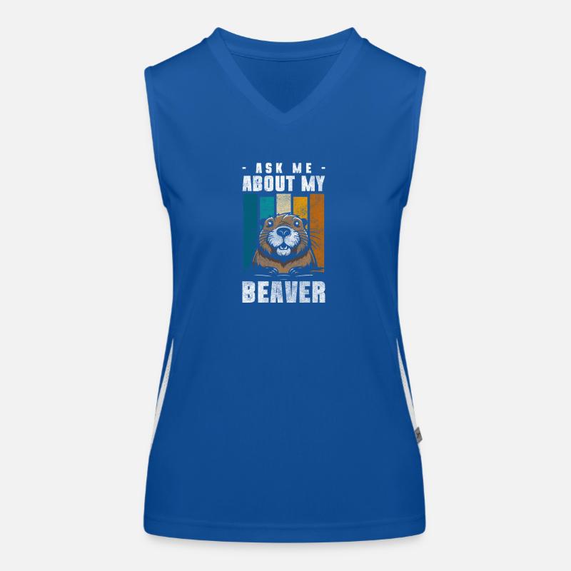 Beaver Tree Cutter Zoo Nature Conservation Débardeur respirant contrasté Femme