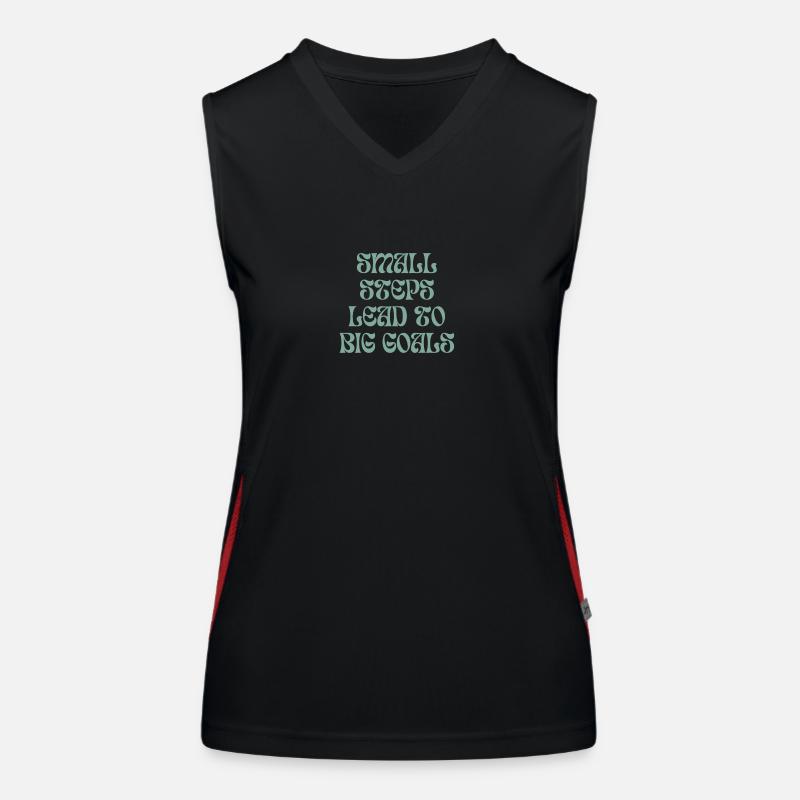 Small steps lead to big goals Funktionelles Kontrast-Tank Top für Frauen