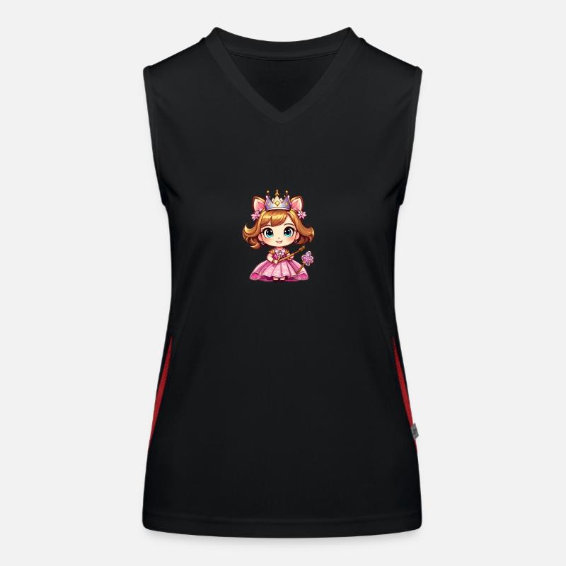 Kawaii chibi petite princesse Débardeur respirant contrasté Femme