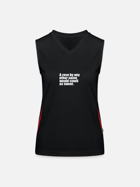A rose by any other name quote - Women's Functional Contrast Tank Top - black/red - Front