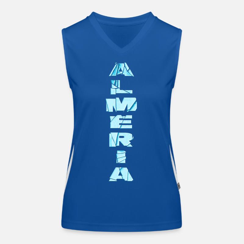 Almeria Spanien Stadt Schrift Skyline Heimat Funktionelles Kontrast-Tank Top für Frauen