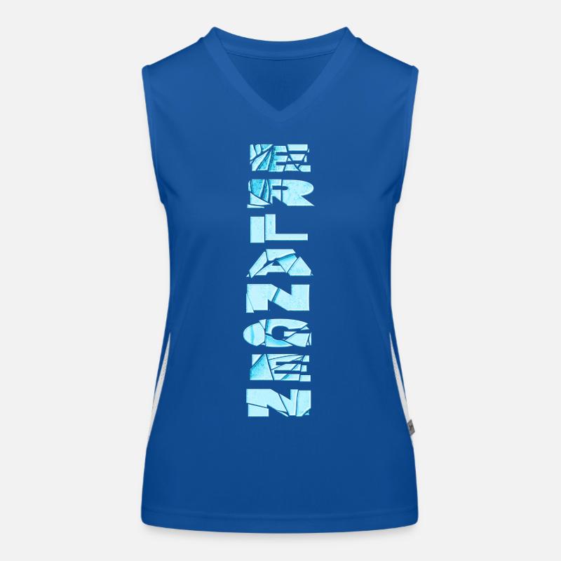 Erlangen Germany City Font Skyline Home Women's Functional Contrast Tank Top
