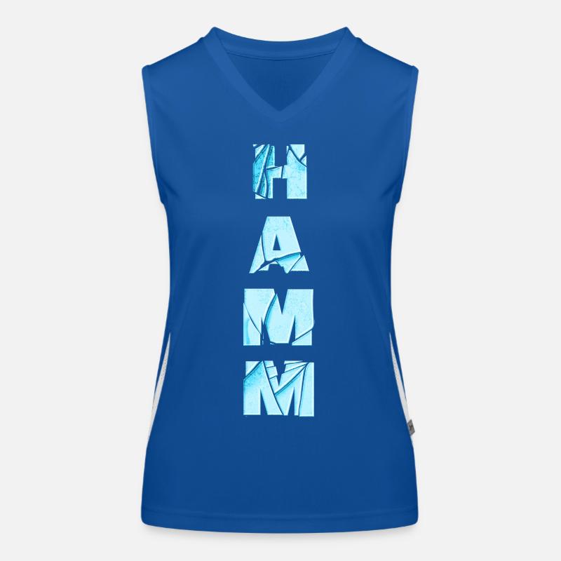 Hamm Germany City Font Skyline Home Women's Functional Contrast Tank Top
