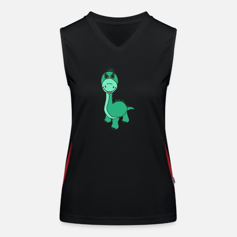Süßer Dino Funktionelles Kontrast-Tank Top für Frauen