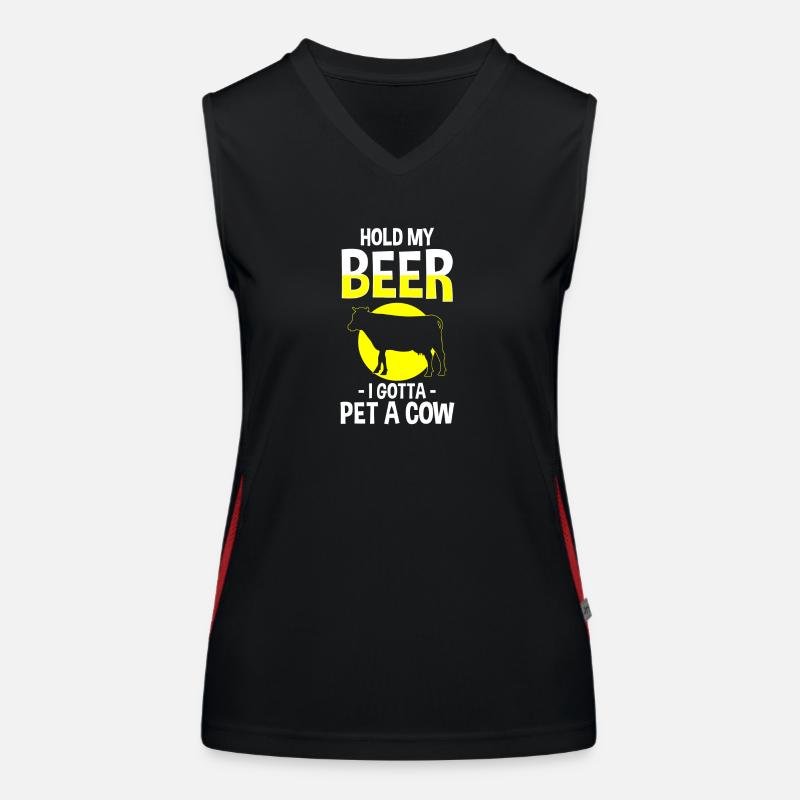 Kuh Milchbauer Tier Tierliebe Funktionelles Kontrast-Tank Top für Frauen