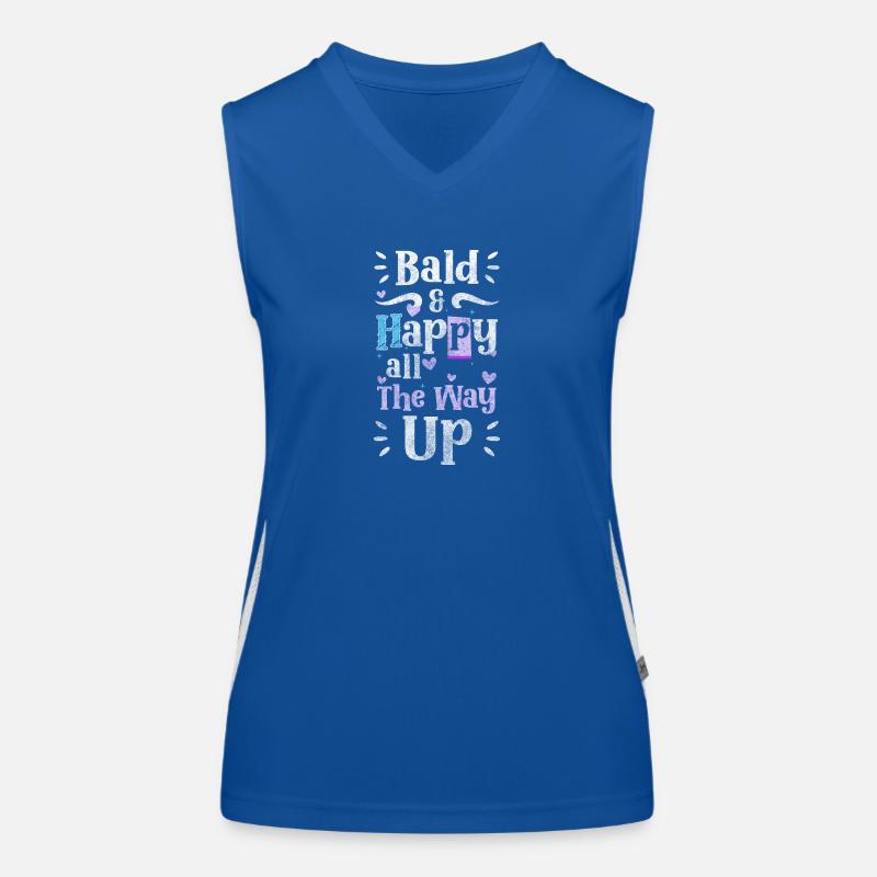 bald bald head plate man problem Women's Functional Contrast Tank Top