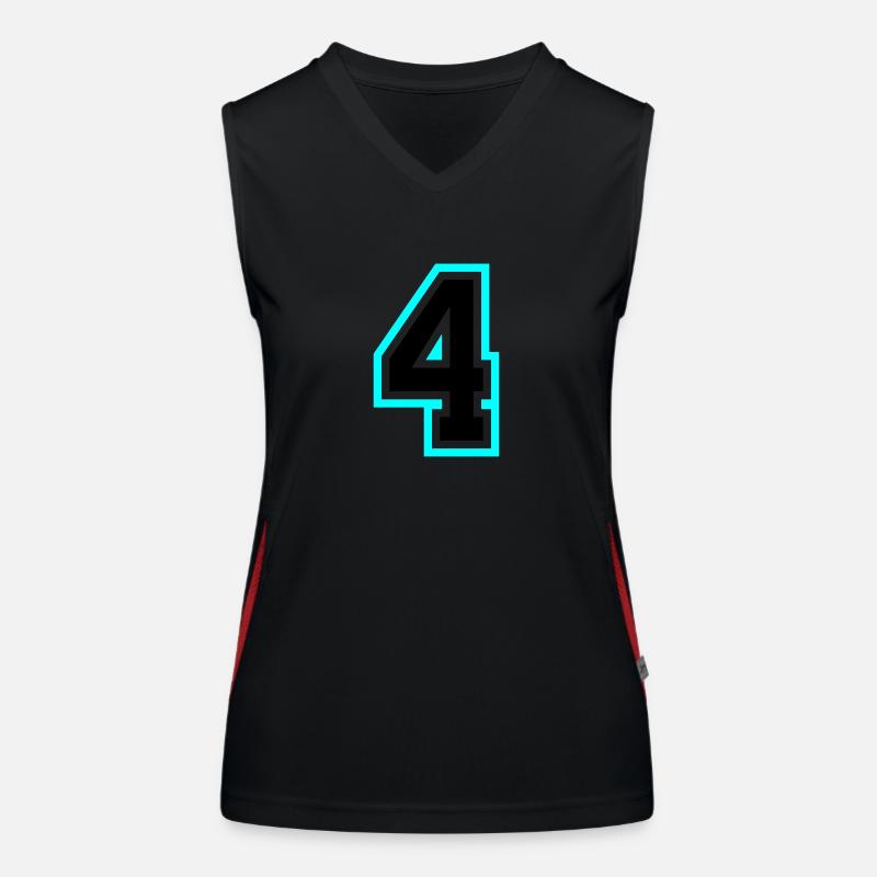 4 Number symbol Women's Functional Contrast Tank Top