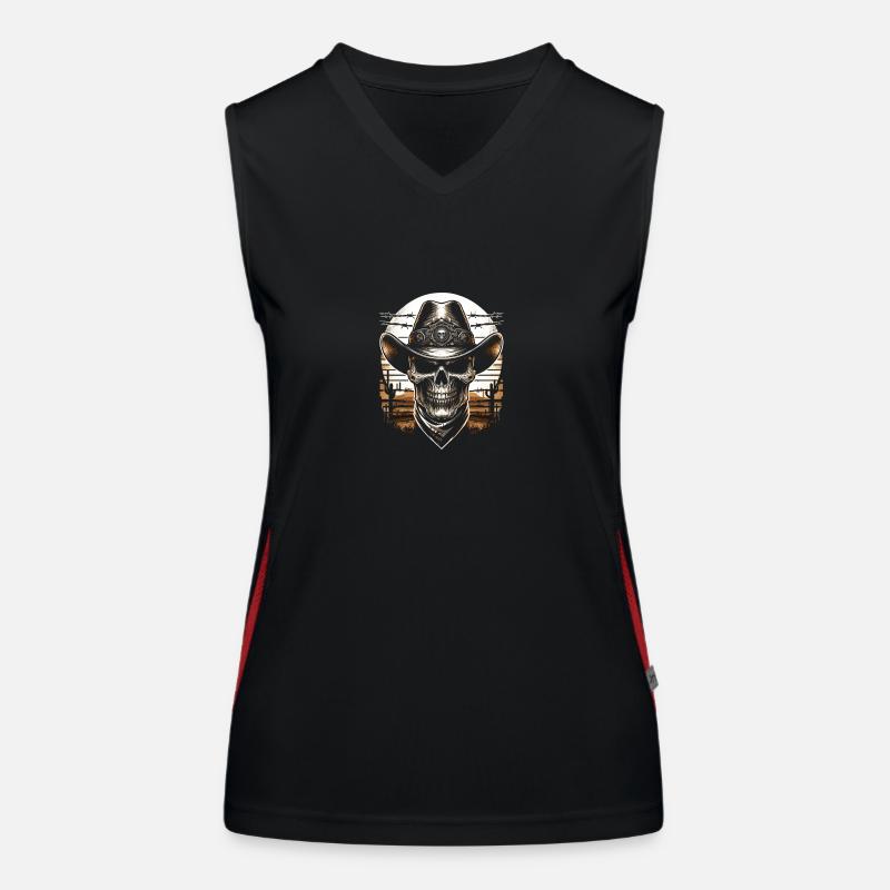 Mitternachts-Sheriff-Showdown Funktionelles Kontrast-Tank Top für Frauen
