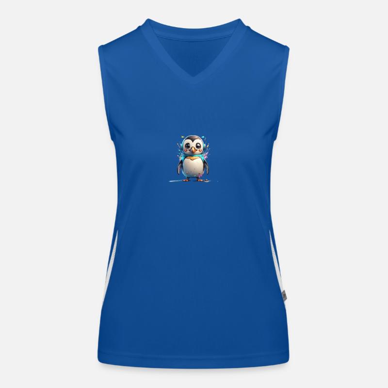 Robot Penguin Women's Functional Contrast Tank Top