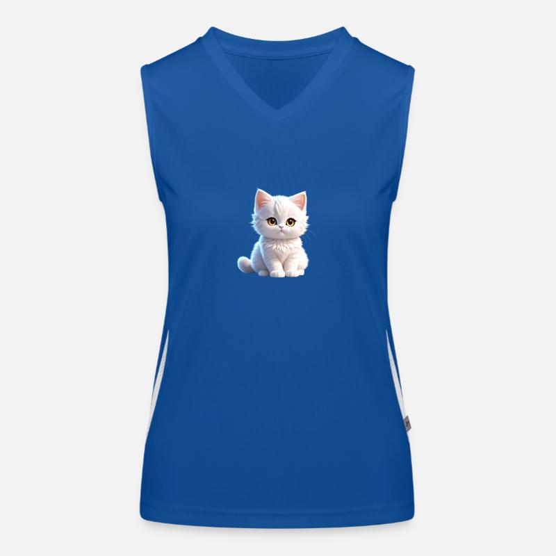 Mignon minou blanc Débardeur respirant contrasté Femme
