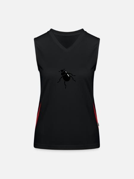 scarabée coléoptère / beetle (2c) - Débardeur respirant contrasté Femme - noir/rouge - Devant