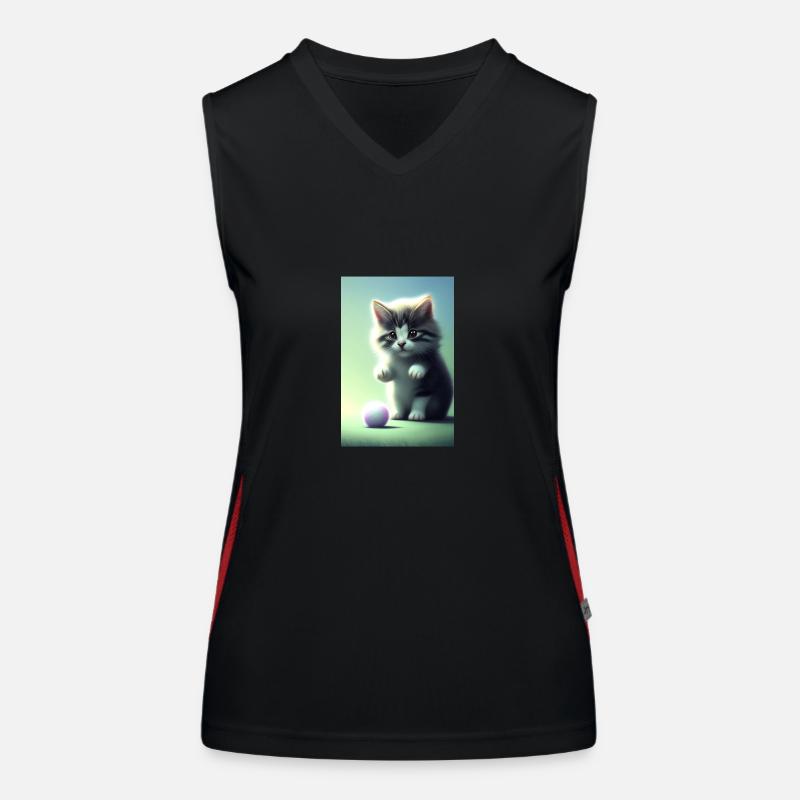 Petit bébé chat mignon Débardeur respirant contrasté Femme