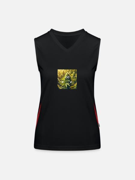 33 - Funktionelles Kontrast-Tank Top für Frauen - Schwarz/Rot - Vorne