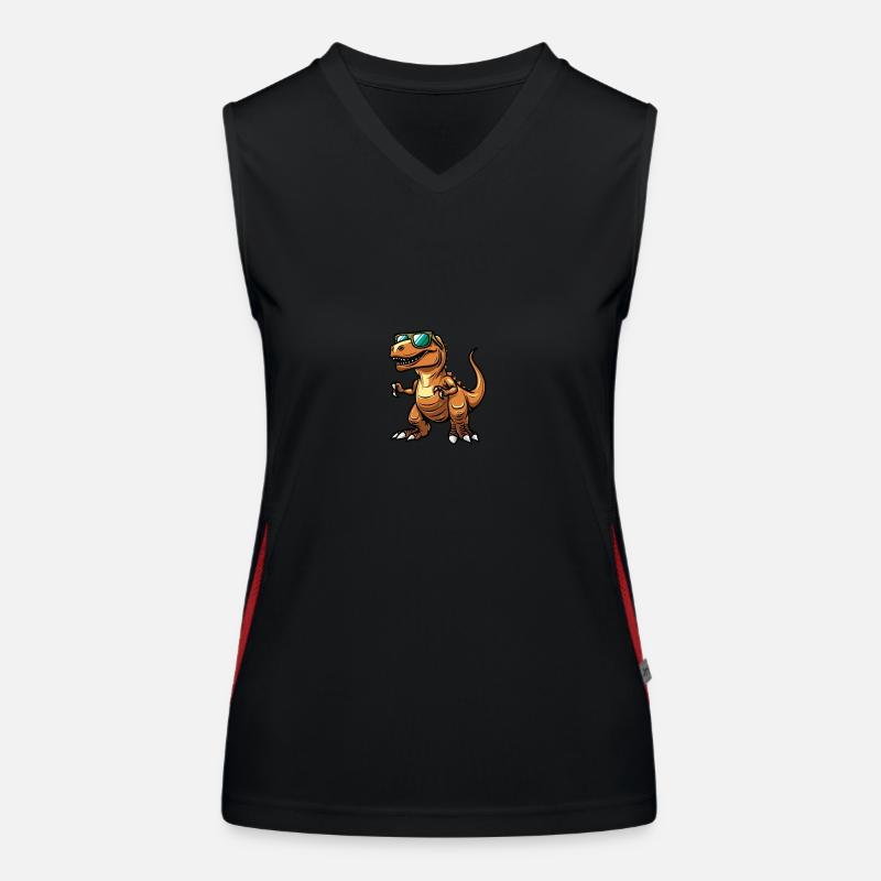 Dinosaur T-Rex Cool Animal Women's Functional Contrast Tank Top