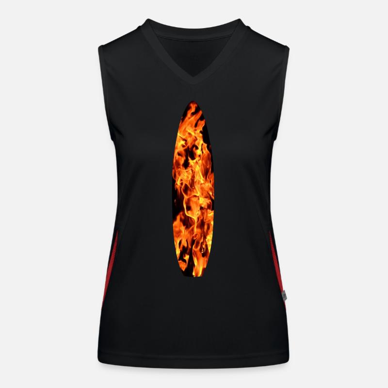 Surfboard in flames Women's Functional Contrast Tank Top