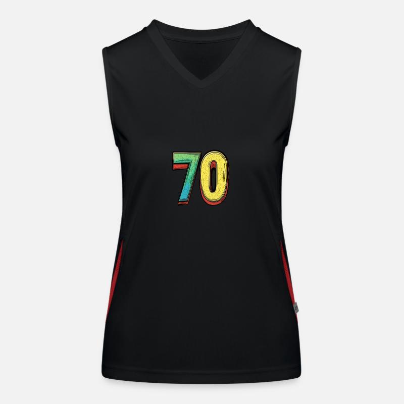 70 Zahl Comic Funktionelles Kontrast-Tank Top für Frauen