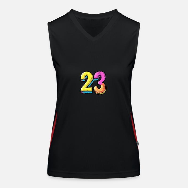 23 Zahl Comic Funktionelles Kontrast-Tank Top für Frauen