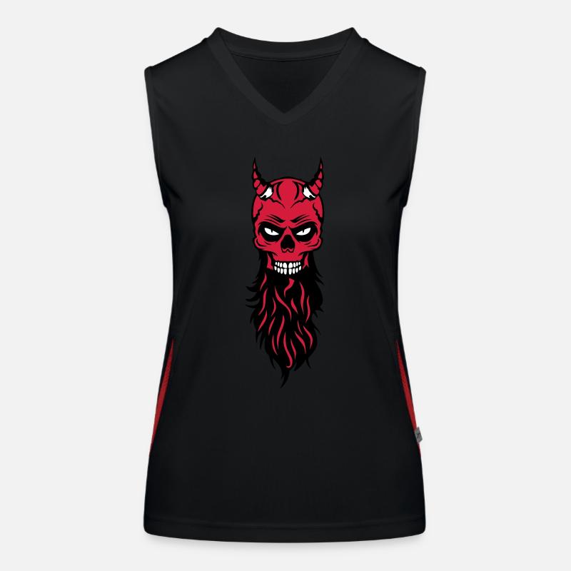 dead head hipster devil bearded beard fantasy luc Women's Functional Contrast Tank Top