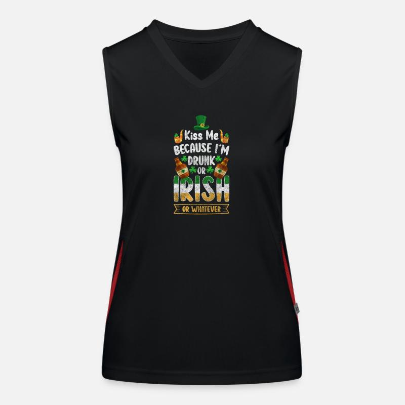 Irish Shamrock Pot Alcohol Women's Functional Contrast Tank Top