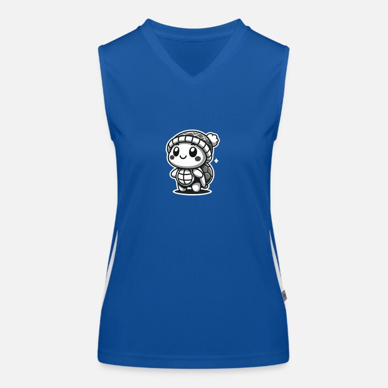 Curious Turtle - Hat Explorer Funktionelles Kontrast-Tank Top für Frauen