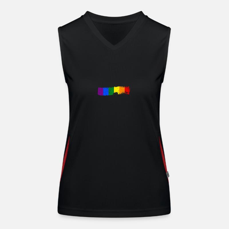 Brush stroke rainbow flag Women's Functional Contrast Tank Top