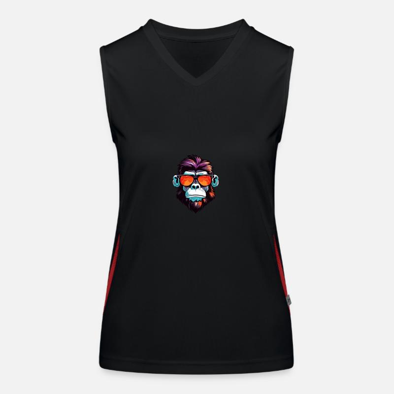 Affe Kopf Porträt Cool Funktionelles Kontrast-Tank Top für Frauen
