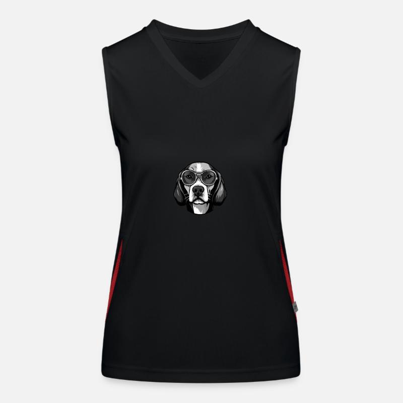 Beagle Dog Head Portrait Cool Women's Functional Contrast Tank Top