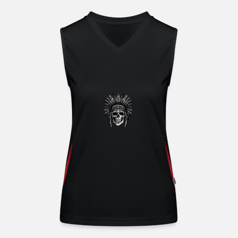 Apache Totenkopf Indianer Funktionelles Kontrast-Tank Top für Frauen
