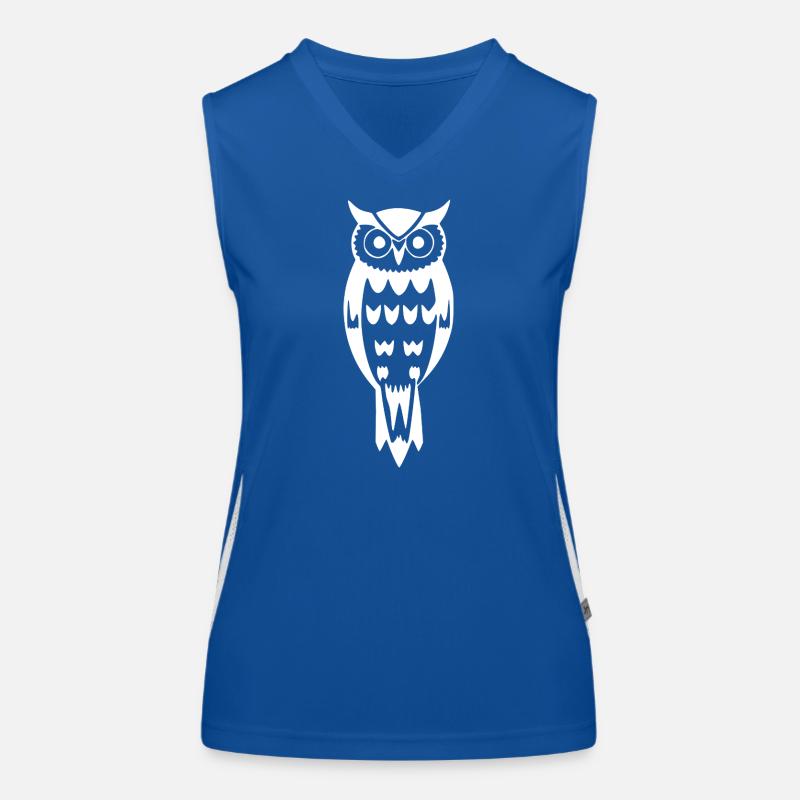weiße  Eule Vogel Geschenk Naturliebhaber Wanderer Funktionelles Kontrast-Tank Top für Frauen