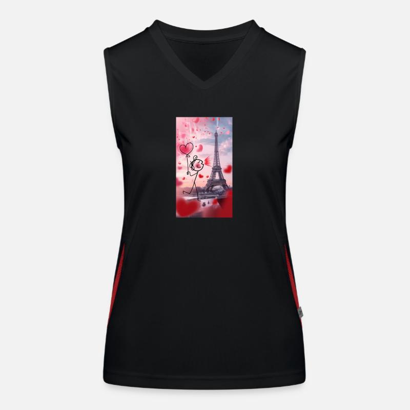 Stick Liebe Paris Funktionelles Kontrast-Tank Top für Frauen