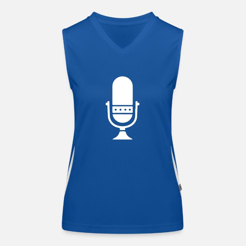 Microphone Podcast Women's Functional Contrast Tank Top