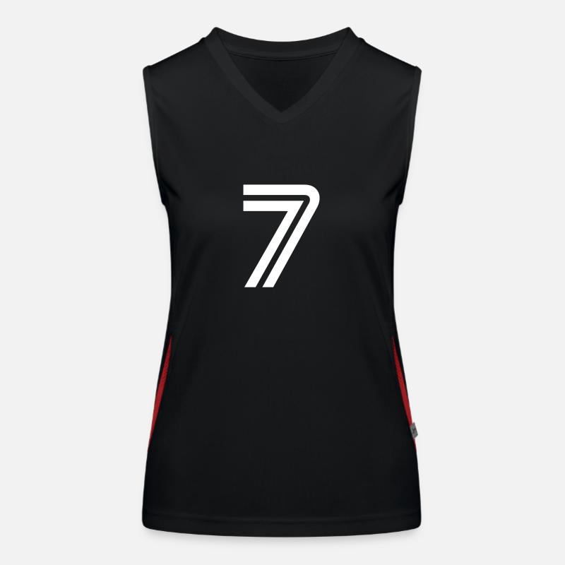 Rückennummer 7 - Women's Functional Contrast Tank Top - black/red