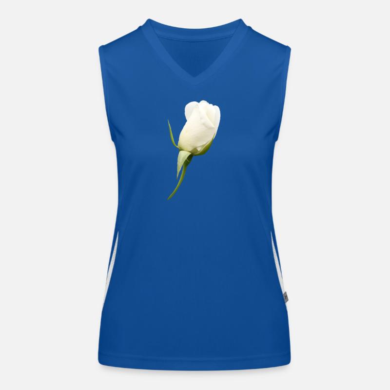 white rose white flower Women's Functional Contrast Tank Top