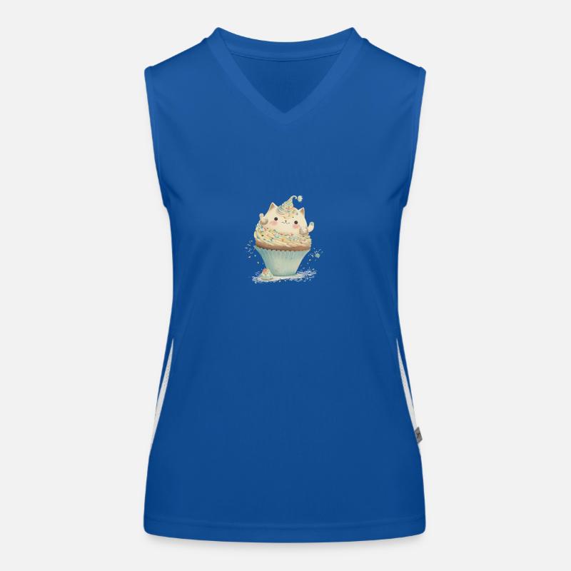 Cat Cupcake Women's Functional Contrast Tank Top