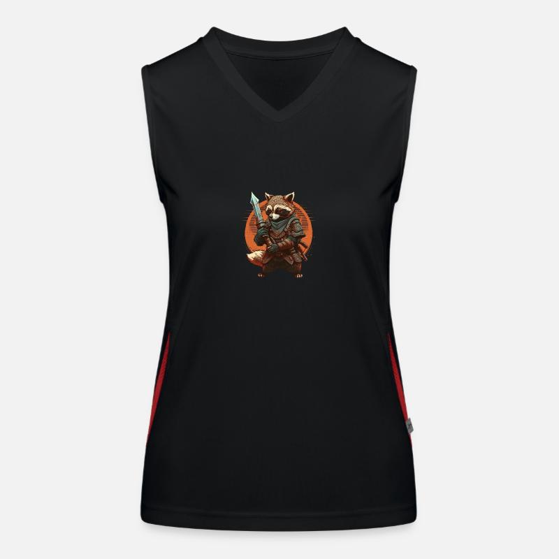 Samurai-Waschbär Funktionelles Kontrast-Tank Top für Frauen
