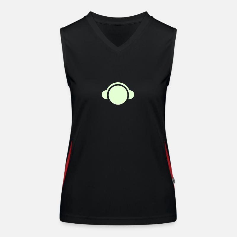 dj head kopf kopfhörer techno electro elektro Funktionelles Kontrast-Tank Top für Frauen