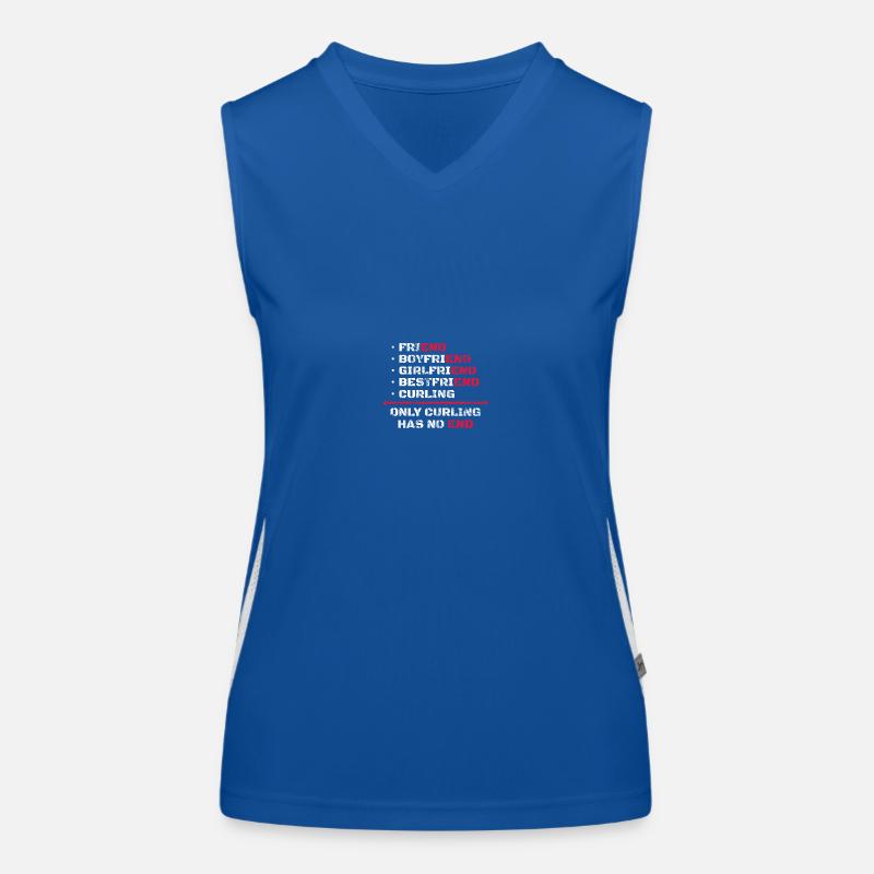 Only Curling Has No End Funktionelles Kontrast-Tank Top für Frauen
