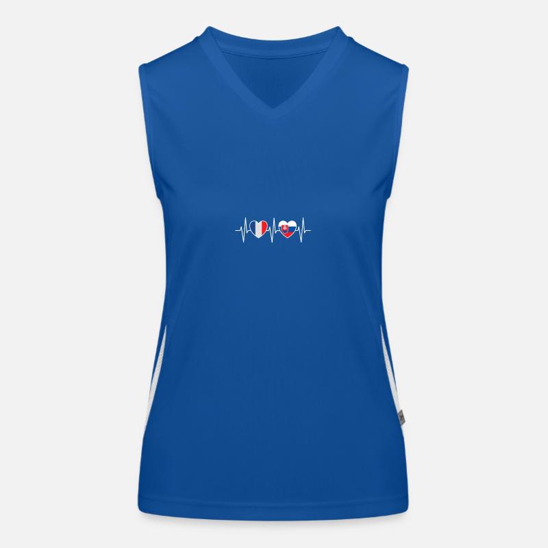France et Slovaquie Drapeau slovaque Drapeaux Débardeur respirant contrasté Femme